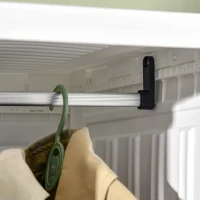 HOMCOM Portable Wardrobe Closet, Folding Bedroom Armoire, Clothes Storage Organizer with Cube Compartments, Hanging Rod, Magnet Doors, White(m-10)