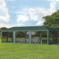 Outsunny 10' x 30' Party Tent, Event Shelter Gazebo with Removable Mesh Side Walls, Green(m-2)