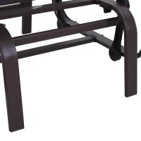 Outsunny 1-Person Outdoor Glider Swing, Single Rocker, Ergonomic Head Support, with Lightweight Metal & Mesh Construction, Supports Up to 352 lbs., for Backyard, Garden, Porch, Brown(m-11)