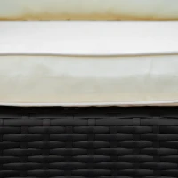 Outsunny Patio Wicker Adirondack Chair, Outdoor All-Weather Rattan Fire Pit Chair w/ Soft Cushions, Tall Curved Backrest and Comfortable Armrests for Deck or Garden, Cream White and Black(m-8)