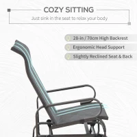 Outsunny Metal Mesh Fabric Single Outdoor Patio Glider Rocking Chair - Gray(m-5)
