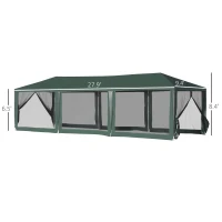 Outsunny 10' x 30' Party Tent, Event Shelter Gazebo with Removable Mesh Side Walls, Green(m-3)