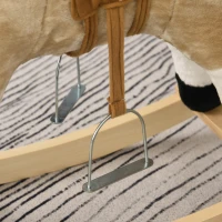 Qaba Kids Plush Rocking Horse - Beige Cowboy Rocker with Realistic Sounds, Fun & Safe Ride-on Toy for Toddlers(m-14)