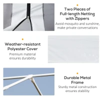 Outsunny 10' x 30' Party Tent, Event Shelter Gazebo Canopy with Removable Mesh Side Walls and Two Doors, White(m-7)