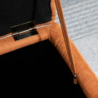 HOMCOM 16" Microfiber Upholstered Cube Storage Ottoman Footrest Seat with Hinged Lid - Brown(m-15)