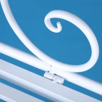 Outsunny 50" 2-Person Metal Garden Bench Outdoor Loveseat Yard Decorative Chair Park Seat Patio Furniture White(m-4)