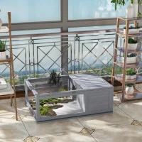 PawHut Wooden Reptile Cage with 3 Windows Slide-out Tray for Turtles, Lizards, Snakes(m-8)