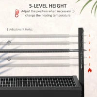 Outsunny Backyard Charcoal BBQ Grill & Smoker Combo Automatic Charcoal BBQ Rotisserie Grill 110lbs Lamb Hog Spit Roaster(m-6)