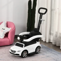 Aosom Push Cars for Toddlers Ride On & Push Car Stroller Sliding Walking Car with Underneath Storage Compartment & Working Steering Wheel, White(m-2)