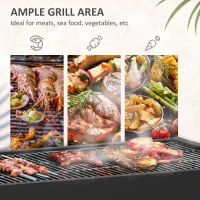 Outsunny Backyard Charcoal BBQ Grill & Smoker Combo Automatic Charcoal BBQ Rotisserie Grill 110lbs Lamb Hog Spit Roaster(m-5)