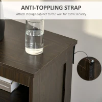 HOMCOM Accent Cabinet, Wood Free Standing Storage Organizer with Double Doors and Adjustable Shelf for Living Room, Kitchen, Brown(m-6)