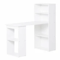 HOMCOM 47" Modern Office Compact Computer Crafting Hobby Desk Bookcase - White(m-10)