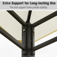Outsunny 10' x 10' Soft Top Patio Gazebo Outdoor Canopy with Unique Geometric Design Roof, All-Weather Steel Frame, Cream White(m-6)