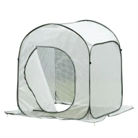 Outsunny 3' x 3' x 4' Garden Portable Pop Up Greenhouse with Side Door & Portable Zipper Bag for Plants & Vegetables(m-1)