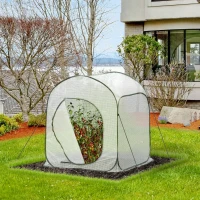 Outsunny 3' x 3' x 4' Garden Portable Pop Up Greenhouse with Side Door & Portable Zipper Bag for Plants & Vegetables(m-2)