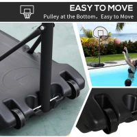 Aosom Height Adjustable Basketball Hoop, Portable Basketball Stand, 30" Backboard, Indoor Outdoor Goals Set for Kids Youth Adults(m-7)