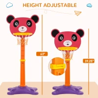 Qaba 2 in 1 Kids & Toddler Basketball Hoop with 2 Balls and Dart Board Adjustable Easy Score for 3-8 years Indoor Outdoor Children Sport Game Toy(m-4)