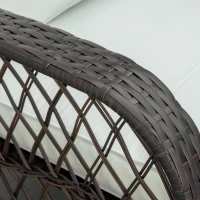 Outsunny Outdoor PE Rattan Wicker Recliner Rocker Chair w/ Soft Cushion for Garden(m-9)