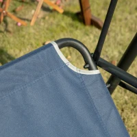 Outsunny 3-Person Porch Swing with Stand, Outdoor Swing for Patio Porch with Adjustable Tilt Canopy and Comfortable Swing Bench-Style Seat, Steel Frame, Dark Blue(m-8)