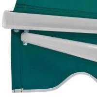 Outsunny 4' Arm Manual Retractable Sun Shade Patio Window Awning with Large Shade Area & Smooth Opening Crank, Green(m-9)