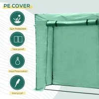 Outsunny 79" x 29" x 66" Walk-in Garden Greenhouse, Outdoor Portable Hot House with Roll-Up Door and Two Windows, Deep Green(m-4)