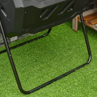 Outsunny 43 Gallon Tumbling Compost Bin, 360掳 Dual Chamber Outdoor Rotating Composter, Black(m-8)