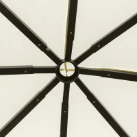 Outsunny 10' x 10' Soft Top Patio Gazebo Outdoor Canopy with Unique Geometric Design Roof, All-Weather Steel Frame, Cream White(m-9)