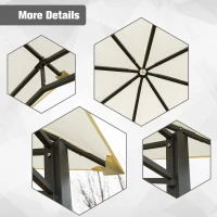 Outsunny 10' x 10' Soft Top Patio Gazebo Outdoor Canopy with Unique Geometric Design Roof, All-Weather Steel Frame, Cream White(m-7)