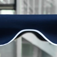 Outsunny 3-Seat Outdoor Patio Swing Chair with Removable Cushion, Steel Frame Stand and Adjustable Tilt Canopy for Patio, Garden, Poolside, Balcony, Backyard, Dark Blue and White(m-9)