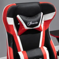 Vinsetto Racing Gaming Chair with Vibration Massage Lumbar Support Pillow, High Back Computer Chair with Footrest, Adjustable Height, Red(m-10)