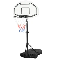 Aosom Height Adjustable Basketball Hoop, Portable Basketball Stand, 30" Backboard, Indoor Outdoor Goals Set for Kids Youth Adults(m-1)