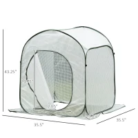 Outsunny 3' x 3' x 4' Garden Portable Pop Up Greenhouse with Side Door & Portable Zipper Bag for Plants & Vegetables(m-3)