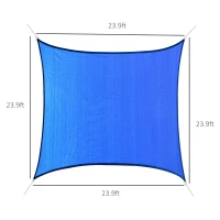 Outsunny 24' x 24' Outdoor Patio Sun Shade Sail Canopy Square UV Resistant - Navy Blue(m-3)