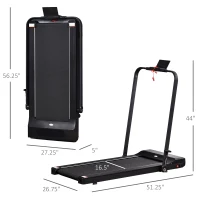 Soozier Folding Electric Treadmill, Low-noise Walking, Jogging, Running Machine with 6.2 MPH Speed, LED Display and Remote Control for Home Gym Workouts, Black(m-3)