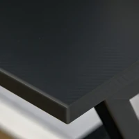 HOMCOM Modern Computer Desk, 47" Writing Desk with Elevate Shelves for Home Office, Black(m-8)