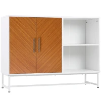 HOMCOM Accent Sideboard Storage Cabinet, Console Table with Adjustable Shelves for Dining Room, Living Room, or Kitchen, Brown(m-2)