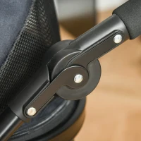 PawHut 4 Wheels Pet Stroller with Detachable Carrier, Foldable Cat Dog Travel Carriage, 2-In-1 Design Carrying Bag with Universal Wheel Brake Canopy Basket Black(m-9)