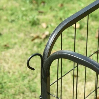 PawHut 8 Panel Pet Playpen Play Yard Fence Home DIY Heavy-Duty Metal Foldable Indoor Outdoor For Small Dogs, Black(m-8)