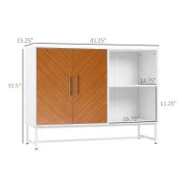 HOMCOM Accent Sideboard Storage Cabinet, Console Table with Adjustable Shelves for Dining Room, Living Room, or Kitchen, Brown(m-3)