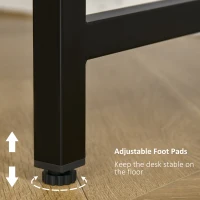 HOMCOM Modern Computer Desk, 47" Writing Desk with Elevate Shelves for Home Office, Black(m-6)