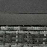 Outsunny 4 Piece Adjustable Canopy Outdoor Rattan Sofa Set Patio Furniture Wicker Sets with Height Adjustable Coffee Table & Cushions(m-10)