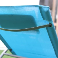 Outsunny Outdoor Rocking Chair, Chaise Lounge Pool Chair for Sun Tanning, Sunbathing Rocker, Armrests & Pillow for Patio, Lawn, Beach, Large, Blue(m-10)