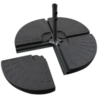 Outsunny Large 4 Piece Round Fillable Weighted Offset Market Patio Umbrella Base(m-8)