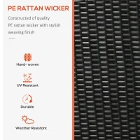 Outsunny Outdoor Wicker Swivel Recliner Chair, Reclining Backrest, Lifting Footrest, 360° Rotating Basic, Water Resistant Cushions for Patio, Orange(m-4)