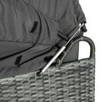 Outsunny 4 Piece Adjustable Canopy Outdoor Rattan Sofa Set Patio Furniture Wicker Sets with Height Adjustable Coffee Table & Cushions(m-11)