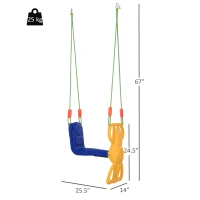 Qaba Kids Swing Set Tree Swing Children Rider Glider with Plastic Hanging for 3+ Years Old Boys and Girls Outdoor Indoor(m-3)