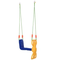 Qaba Kids Swing Set Tree Swing Children Rider Glider with Plastic Hanging for 3+ Years Old Boys and Girls Outdoor Indoor(m-8)