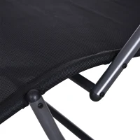 Outsunny Outdoor Rocking Chair, Chaise Lounge Pool Chair for Sun Tanning, Sunbathing Rocker, Armrests & Pillow for Patio, Lawn, Beach, Large, Black(m-8)