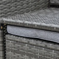 Outsunny 11 PCS Patio Dining Set Outdoor Rattan Wicker Furniture Set with Space Saving Chairs, Glass Top Table and Cushion, Mixed Grey(m-9)