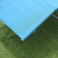 Outsunny Outdoor Rocking Chair, Chaise Lounge Pool Chair for Sun Tanning, Sunbathing Rocker, Armrests & Pillow for Patio, Lawn, Beach, Large, Blue(m-9)